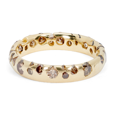Cognac Diamond Confetti Ring - Made to Order
